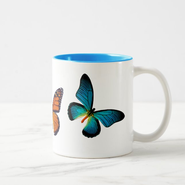 Taza Bicolor Hermosa mariposa Mug (Derecha)