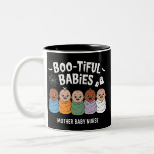 Taza Bicolor Hermosas Bebés Enfermera Materna Halloween 