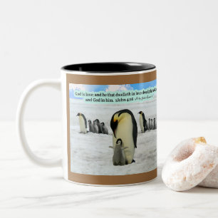 Taza Bicolor Hermosas Escrituras Pingüinas 1 Juan 4:16