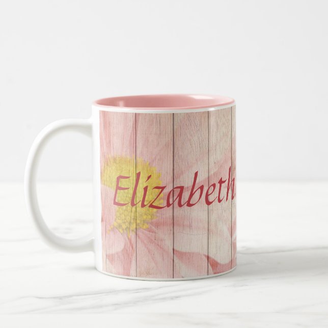 Taza Bicolor Hermosas flores rosas (Izquierda)