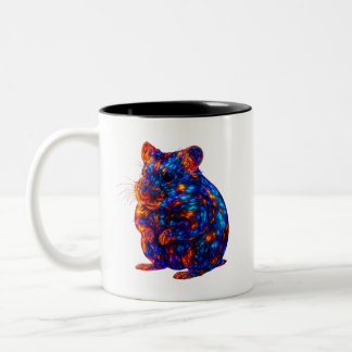 Taza Bicolor Hermoso arte de Hamster brillante