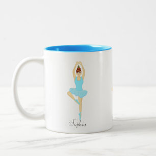 Taza Bicolor Hermoso bailarín de ballet vestido de azul claro