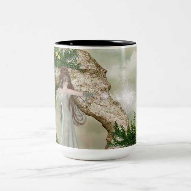Taza Bicolor Hermoso diseño Elven Magic Fantasy (Centro)