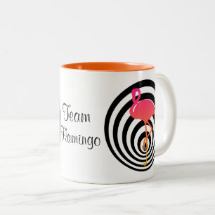 Taza Bicolor Hermoso flamingo en círculos