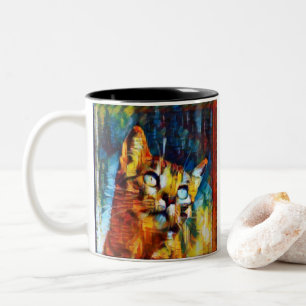 Taza Bicolor Hermoso Gato