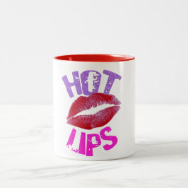 Taza Bicolor hermoso lindo y sexy labios calientes día de San V