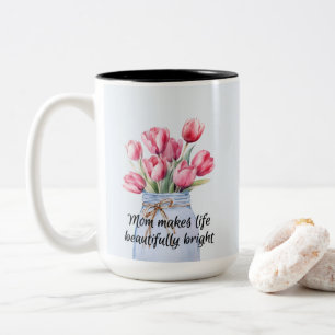 Taza Bicolor Hermoso tulipán para el día de la madre