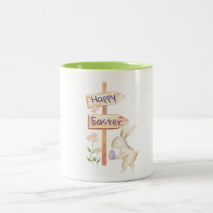 Taza Bicolor Hermoso y Huevo Feliz Pascua