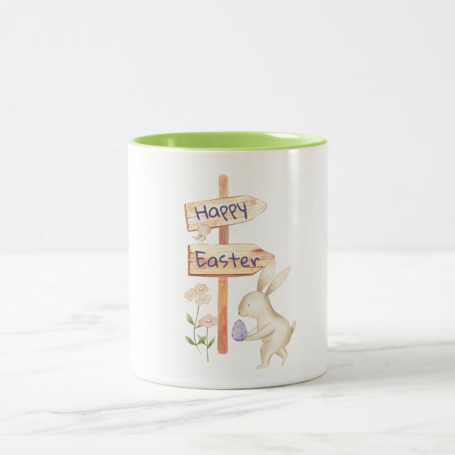 Taza Bicolor Hermoso y Huevo Feliz Pascua (Centro)