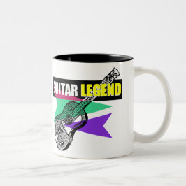 Taza Bicolor Hero Guitar Leyenda Retro Vintage Ilustracion Mug
