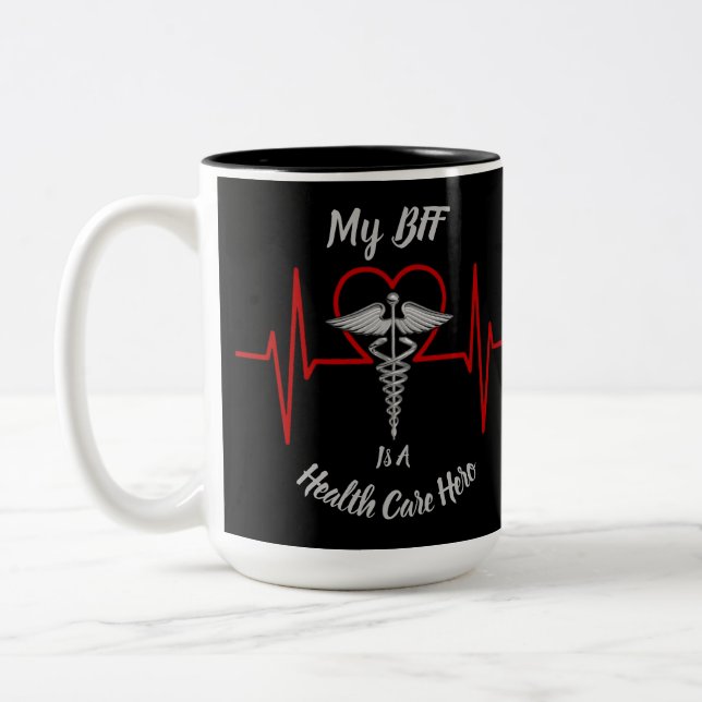 Taza Bicolor Héroe de Salud BFF (Izquierda)