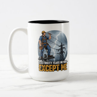 Taza Bicolor Héroe del Lineman Perno de Línea de Energía Eléctr