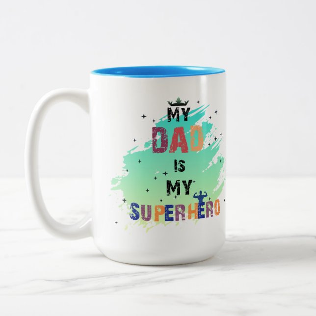 Taza Bicolor Heroic Dad Vibes (Izquierda)