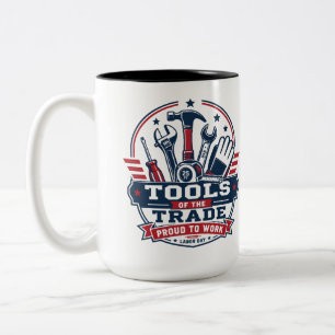Taza Bicolor Herramientas Del Oficio Día Del Trabajo