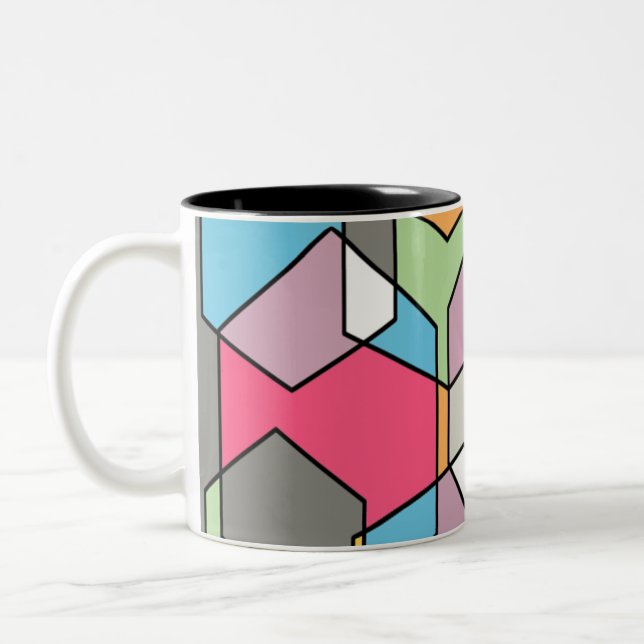 Taza Bicolor Hexagon Bauhaus - Pasteles (Izquierda)