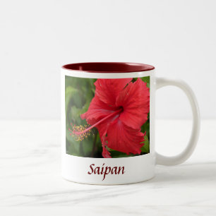 Taza Bicolor Hibisco rojo