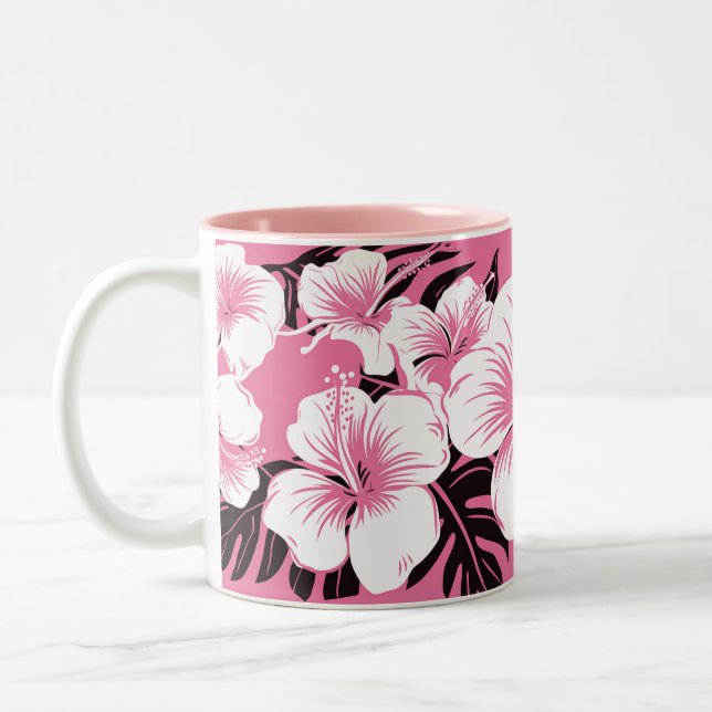 Taza Bicolor Hibiscus Flowers Two-Tone Mug (Izquierda)
