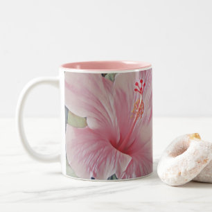 Taza Bicolor Hibiscus Mug Rosa Hawaii