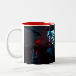 Taza Bicolor Hidden Face - Abstract Coffee Mug