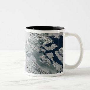Taza Bicolor Hielo marino ártico sobre Norteamérica