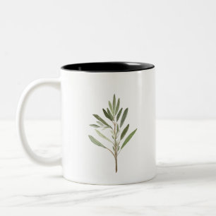 Taza Bicolor Hierbas aromáticas plantas de cocina jardín vintag