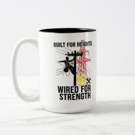 Taza Bicolor High Voltage Lineman Pride Quote Ceramic