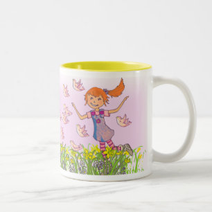 Taza Bicolor Hija añada su nombre chicas de pelo rojo mugre