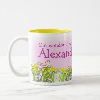 Taza Bicolor Hija añada tu nombre chicas rubios