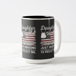 Taza Bicolor Hija De Una Familia Militar Patriótica Veterana