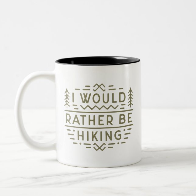 Taza Bicolor Hiker funny hiking lover sarcastic quotes green (Izquierda)