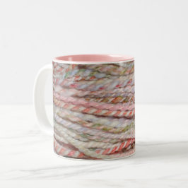 Taza Bicolor hilados en rosa