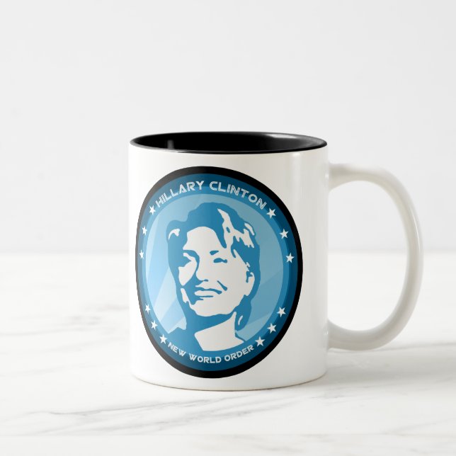 Taza Bicolor hillary clinton : rayos azules : (Derecha)