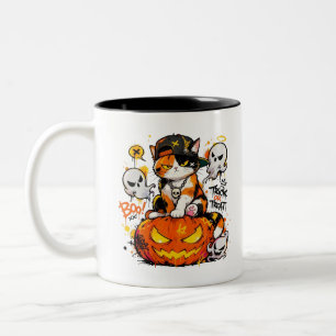 Taza Bicolor Hip Hop Gato Tricolor Halloween
