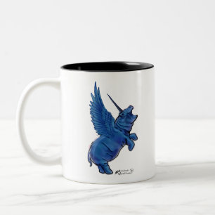 Taza Bicolor Hippo Hippos Hippopótamo Casa bendiciendo a Tawer