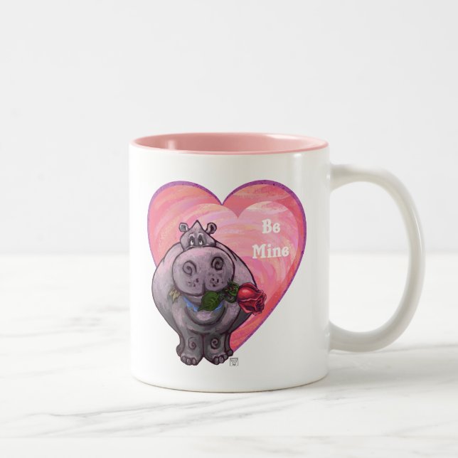 Taza Bicolor Hippopótamo El día de San Valentín (Derecha)