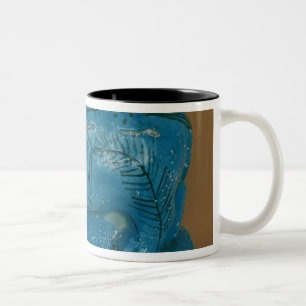 Taza Bicolor Hippopotamus azul con la decoración negra