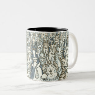 Taza Bicolor Hiss N' Fitz CAT FIESTA MUG