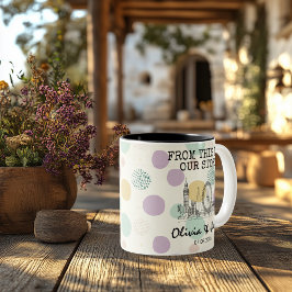 Taza Bicolor Historia personalizada de Londres - Punto de refer