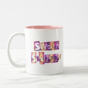 Taza Bicolor Hito Real   Collage Dulces Dieciséis Morado & C