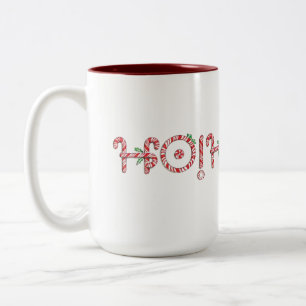 Taza Bicolor Ho, Ho, Ho Candy Canes