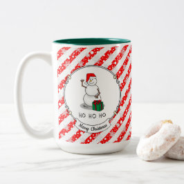 Taza Bicolor Ho Ho Ho Ho Ho Feliz Navidad Santa Cute Snowman