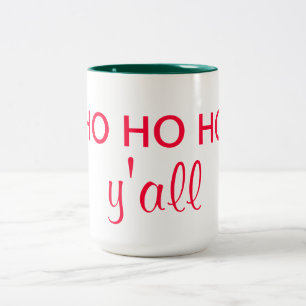 Taza Bicolor "Ho Ho Ho usted": Humor del navidad de Santa del