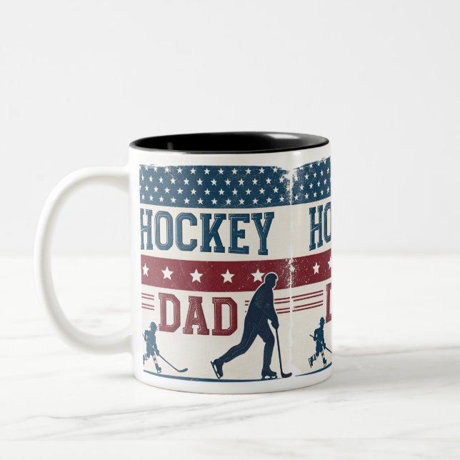 Taza Bicolor Hockey DAD Bandera de los Estados Unidos (Izquierda)