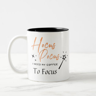 Taza Bicolor Hocus Pocus Necesito a Coffe para Foco