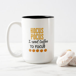 Taza Bicolor Hocus Pocus Necesito Café Para Enfocar Halloween D