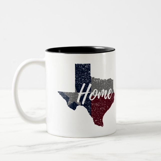 Taza Bicolor Hogar apenado de la bandera de Tejas (Izquierda)