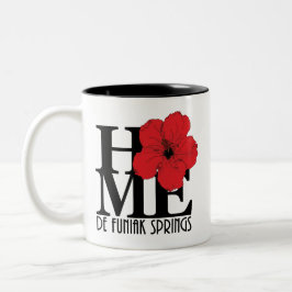 Taza Bicolor Hogar De Funiak Springs Hibisco Rojo 11oz