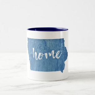 Taza Bicolor Hogar de Iowa Grano de Madera