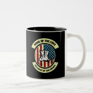 Taza Bicolor Hogar de los libres, por los valientes Patriótic