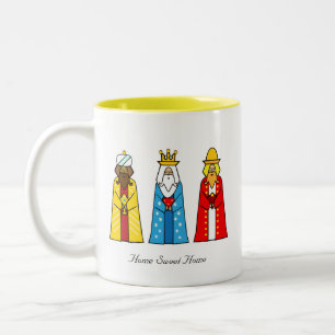 Taza Bicolor Hogar Dulce Hogar y Tres Reyes Magos
